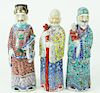 Three Chinese Famille Porcelain Immortal Figures