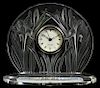 Lalique Iris Crystal Table Clock
