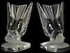 Pr. Lalique Crystal Hirondelle Swallow Bookends