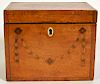 Antique Satinwood Tea Caddy W/ Shell Inlay