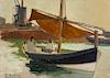 Teodoro Andreu Sentamans, Boat, Oil on canvas stuck to wood Teodoro Andreu Sentamans, Barca, Óleo sobre lienzo pegado a