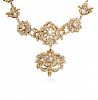 Popular choker in gold in filigree and seed pearls Gargantilla popular en oro en filigrana y perlas de aljófar
