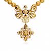 Cordova bow-shaped pendant in gold and diamonds, 18th Centu Colgante lazo cordobés en oro y diamantes, del siglo XVIII