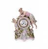 German table clock in Plaue porcelain with vegetable decora Reloj de sobremesa alemán en porcelana de Plaue con decorac