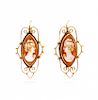 Earrings with cameos, 19th Century  Pendientes con camafeos del siglo XIX