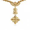 Gold and diamonds pendant, 18th Century  Colgante en oro y diamantes, del siglo XVIII