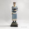 Carved and Painted Suffragette Tobacconist Figure