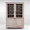 Gray-painted Glazed Cupboard