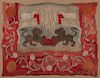 Folk Art Embroidered Lion and Sheep Rug