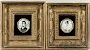 American School, 19th Century  Pair of Miniature Portraits of Samuel B. and Sarah Anne Bannister