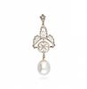 Belle Époque style pearl and diamonds pendant Colgante de perla y diamantes de estilo Belle Époque
