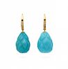Turquoises and diamonds earrings  Pendientes de turquesas y diamantes