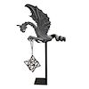 A Wrought Iron Griffin Form Sconce 58" W x 22" D x 91" H