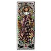 A Mark Bogenrief "Champagne Lady" Stained Glass Window 43.75" W x 104.75" H,