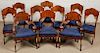 10 Russian Neoclassic Mahogany Chairs, Including 2 Armchairs and and 8 Side Chairs