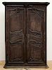 Large Antique French Louis XV Style Provincial Carved Wood Armoire