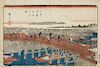 Antique Japanese Woodblock Print: Nihonbashi Bridge