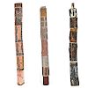 3 Carved and Painted Aboriginal Tiwi Poles