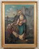 Antique Religious Oil Painting on Canvas