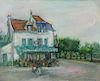 ZUCKER, Jacques. Oil on Canvas. Street Cafe