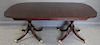 KINDEL. Signed Mahogany Pedestal Dining Table with