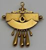 JEWELRY. Etruscan Revival 14kt Gold Pendant or