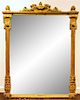 A Neoclassical Giltwood Mirror Height 43 inches.