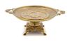 * A Neoclassical Gilt Bronze Tazza Height 6 3/4 x width 18 1/2 inches.