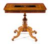 A Victorian Style Marquetry and Parquetry Center Table Height 30 x width 35 x depth 23 1/2 inches.