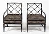 A Pair of Regency Style Armchairs Height 37 1/4 x width 26 1/4 x depth 20 1/4 inches.