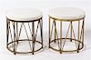 A Pair of Gilt Metal Side Tables Height 17 inches overall.