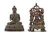 Two Southeast Asian Bronze Figures Height of taller 6 7/8 inches.