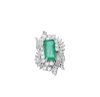 Estate 14k White Gold 3.50 TCW Diamond & Emerald Ring