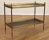BRONZE LEATHER TOP SIDE TABLE MANNER OF JANSEN
