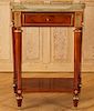 FRENCH MARBLE TOP CROTCH MAHOGANY CONSOLE TABLE