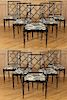 SET 10 FAUX BAMBOO DINING CHAIRS ATTR. TO JANSEN