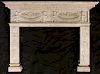 CARVED CARERRA MARBLE FIRE PLACE MANTLE C.1900