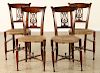 6 FRENCH EMPIRE STYLE RUSH SEAT SIDE CHAIRS