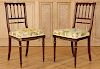 PAIR FRENCH BRONZE MOUNTED MAHOGANY SIDE CHAIRS