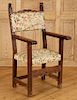 18TH CENT. CONTINENTAL WALNUT OPEN ARM CHAIR