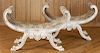 PAIR REGENCY STYLE CARVED CURULE FORM BENCHES