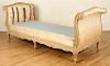 FRENCH LOUIS XV STYLE PAINTED CARVED DAY BED 1950