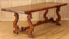 FRENCH WALNUT REFECTORY TABLE SCOLL FORM C.1940