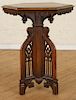 GOTHIC STYLE CARVED WALNUT OCCASIONAL TABLE
