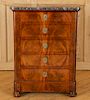 LOUIS PHILIPPE CROTCH MAHOGANY CHEST OF DRAWERS