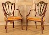 PAIR 19TH C. PAINTED ADAMS STYLE ARM CHAIRS