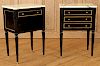 TWO MARBLE TOP BED SIDE STANDS DIRECTOIRE STYLE