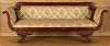19TH CENT. AMERICAN CLASSICAL SOFA CARVED FRAME