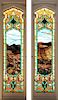PAIR ART NOUVEAU PERIOD STAINED GLASS PANELS
