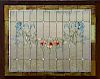 LATE 19TH C. STAINED GLASS PANEL WOOD FRAME